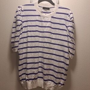 Striped White and Blue Top